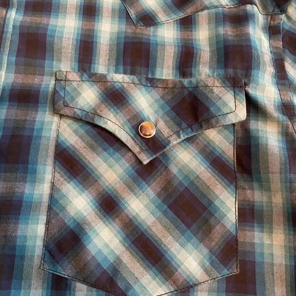 Pendleton Frontier Shirt Long Sleeve Snap Western Blue Green Plaid Mens Medium - Picture 4 of 11
